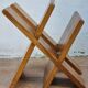 Porte-revues “Palabres” vintage en bois massif démontable, années 70, 40 cm