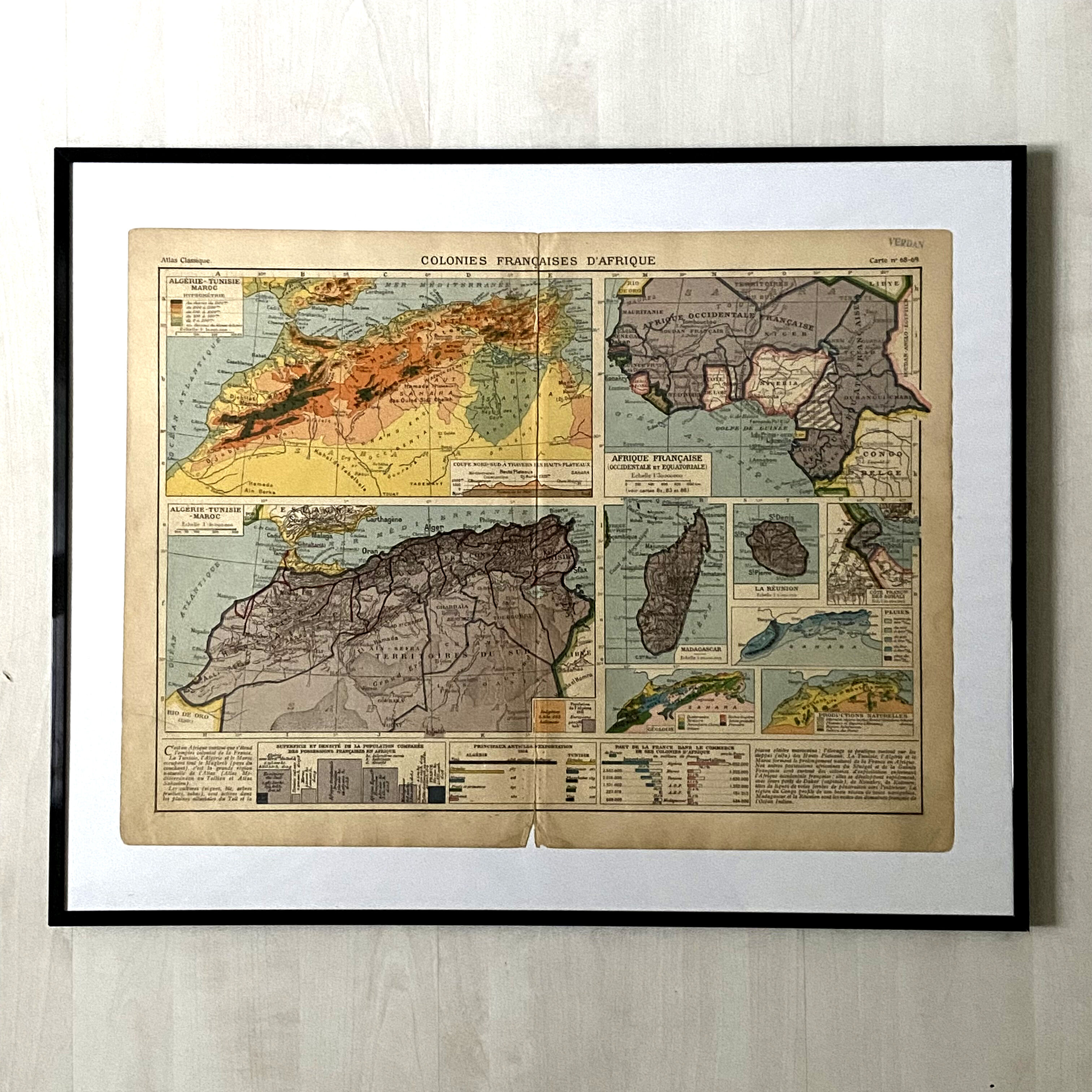 Carte "Colonies Françaises d'Afrique" 1930
