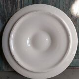 Vintage French white Majolica oyster plate