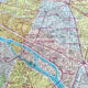 Vintage map 1970 Paris and its neighborhoods