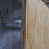 Coffee table made from a vintage farmhouse table in solid wood.