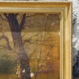 Pendants de scènes de chasse, huiles sur toile encadrées