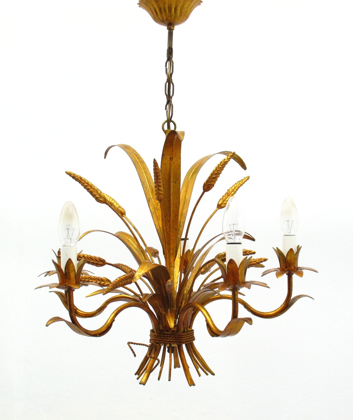 Lustre floral hollywood regency années 1970