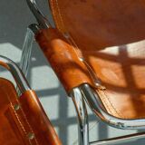 Chair Les Arcs Charlotte Perriand – Vintage patinated leather from the 60s/70s