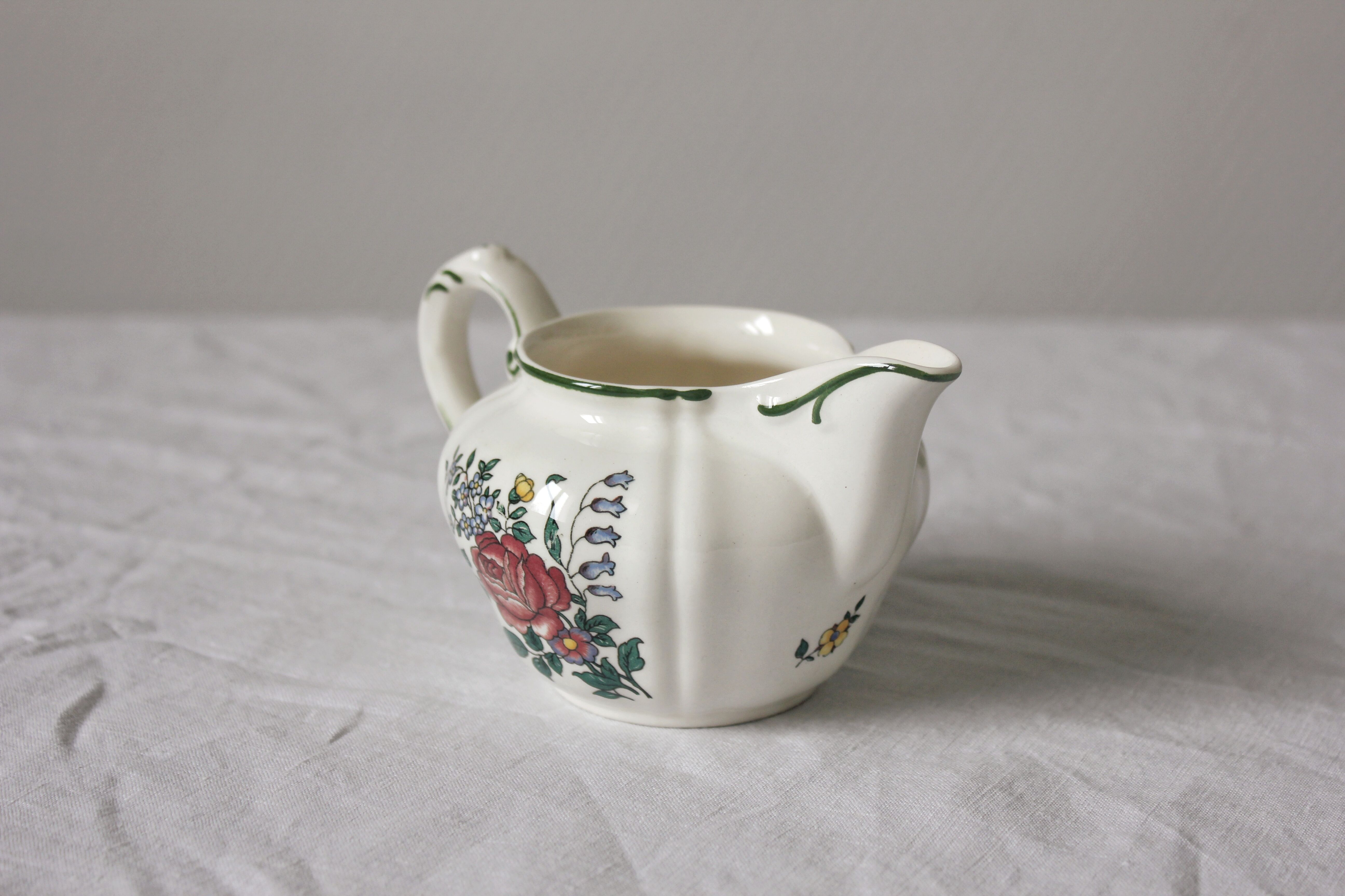 Vintage earthenware milk jug "Alt Strassburg" or "Vieux Strasbourg" by Villeroy & Boch