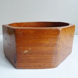Plat en teck, octogonal, années 1960