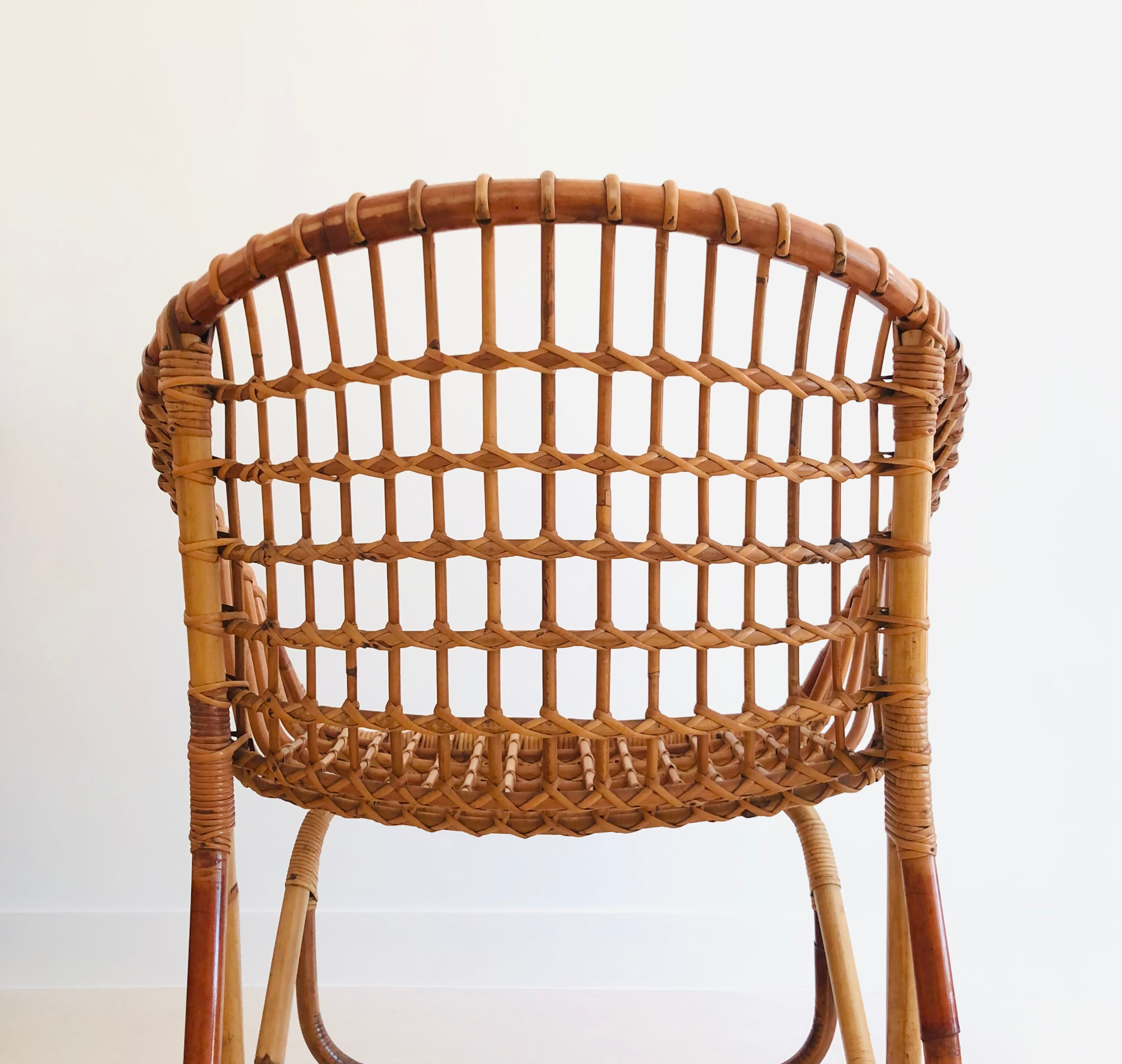 Rattan armchair by Tito Agnoli for Pierantonio Bonacina, Italy 1958