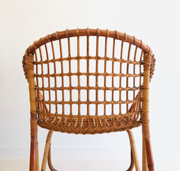 Fauteuil en rotin de Tito Agnoli pour Pierantonio Bonacina, Italie 1958