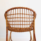 Rattan armchair by Tito Agnoli for Pierantonio Bonacina, Italy 1958