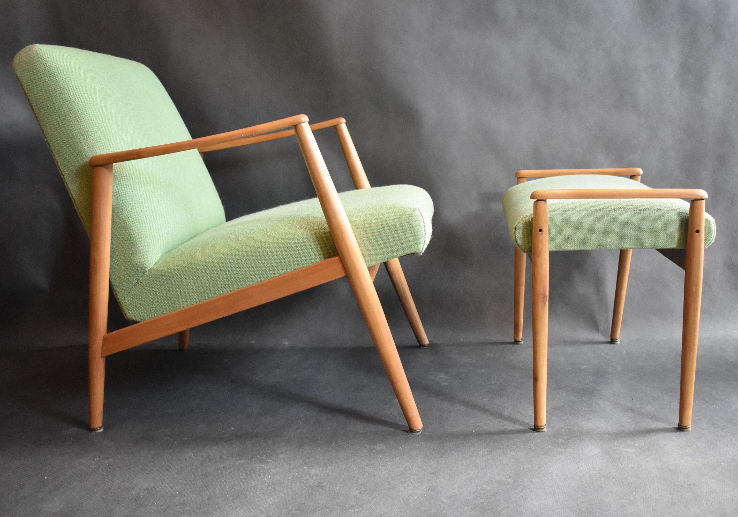 Danish teak armchair & stool, 1970
