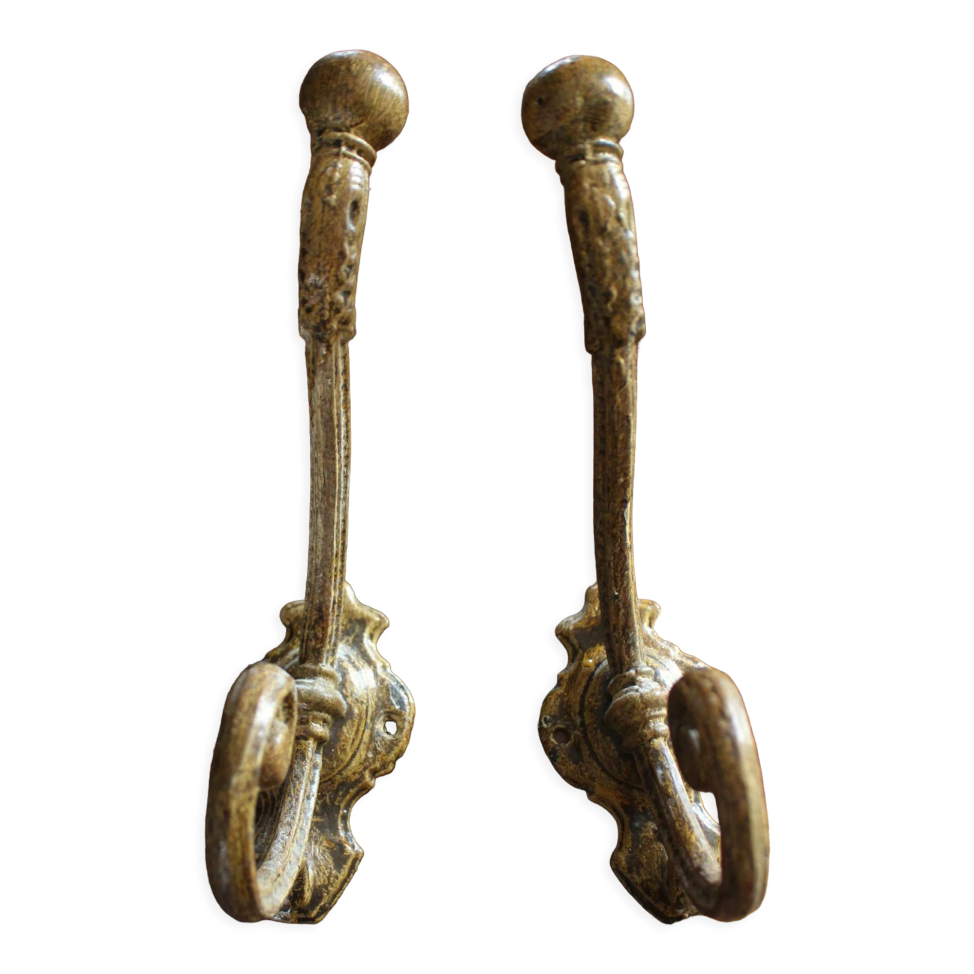 Pair coat rack metal rockery double round hook + hook