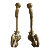 Pair coat rack metal rockery double round hook + hook