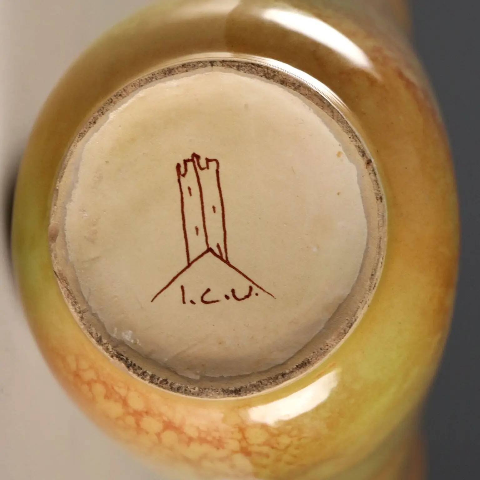 Vintage glazed ceramic vase Industria Ceramica Umbra 1980s