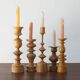 Scandinavian Wooden Candleholders, Set of 5