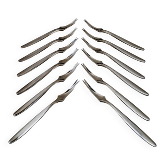 Set of 12 shellfish forks guy degrenne