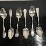 Silver-plated metal soup spoons