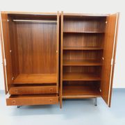 Vintage Scandinavian modernist wardrobe in teak and metal from the 1960s.