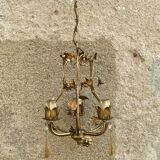 Lustre à fleurs doré