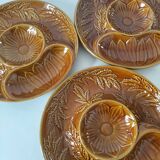 Trio of vintage Sela Portugal barbotine plates from the 60s