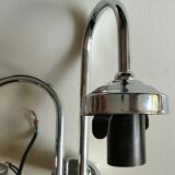 Double chrome and opaline 70 's slim design wall light