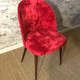 Set of 2 70s chairs reupholstered in fine velvet