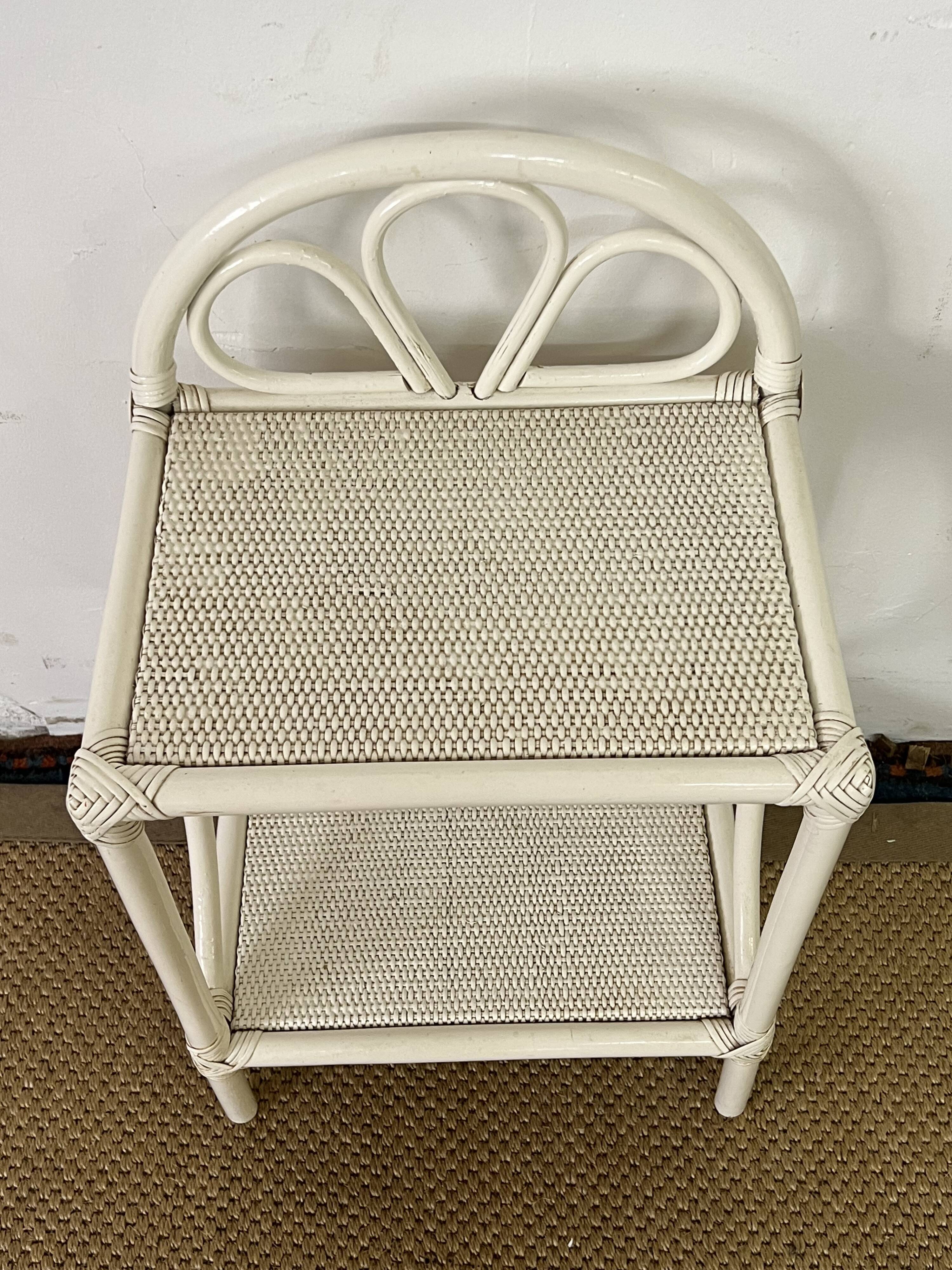 Vintage rattan side table / bedside table