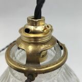 Holophane glass pendant light