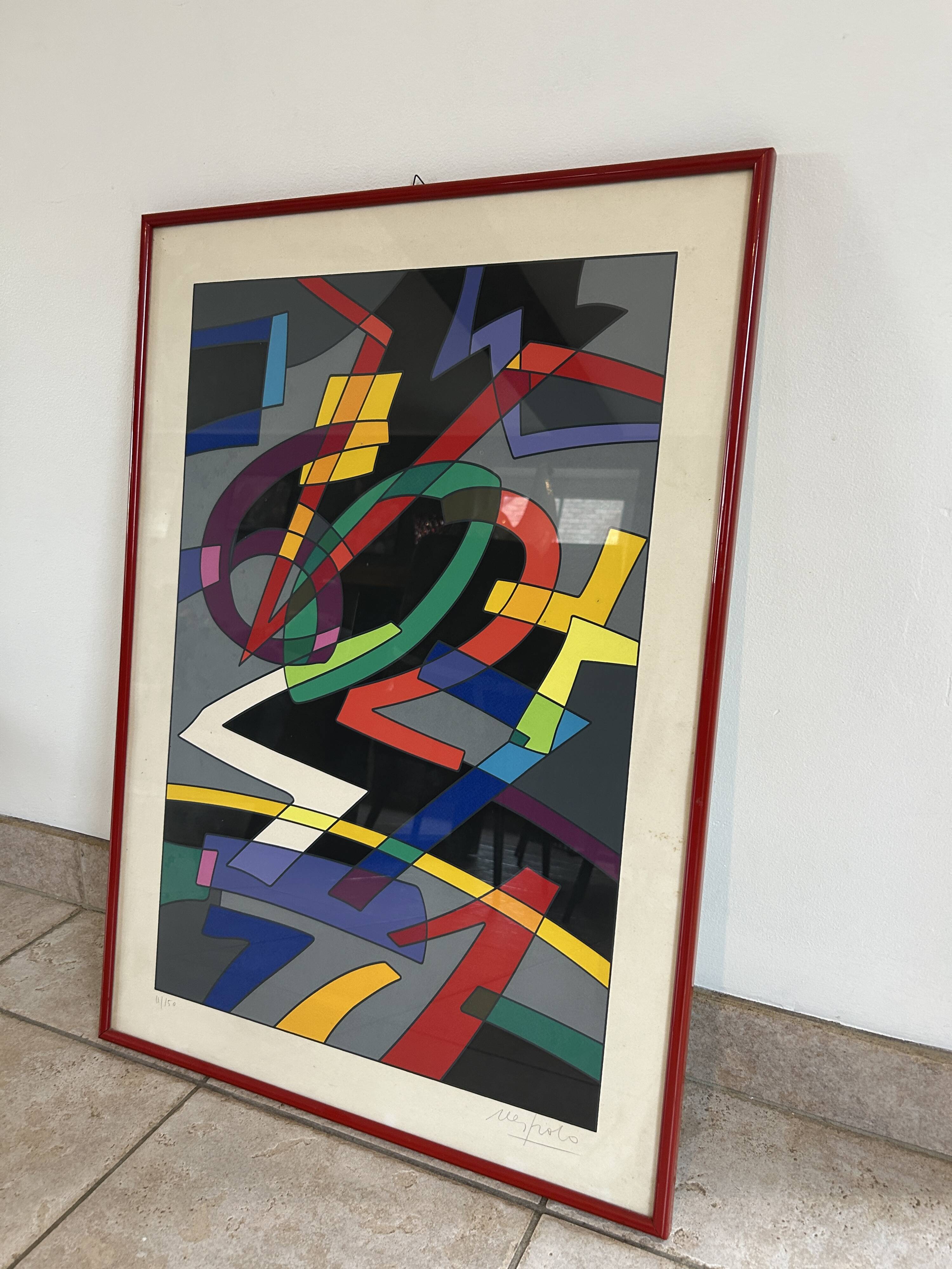 Screen print by Ugo Nespolo (1941 - ) - SIXTEEN TONS