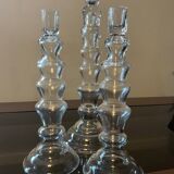 Trio de bougeoirs design en verre soufflé