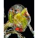 Contemporary Lively Transparent and Gold Floral Chandelier in Murano Glass