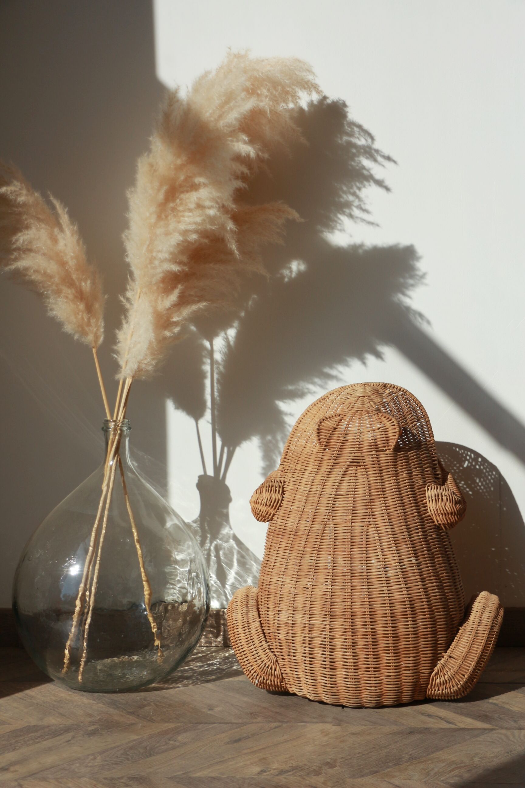 Wicker frog magazine rack by Olivier Cajan