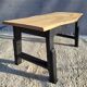 Bicolour coffee table in solid oak with 19th-century legs • Unique piece "Raw"