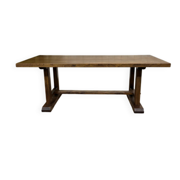 Table style monastère en orme, années 1970