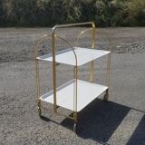Formica white folding wheeled service 60s