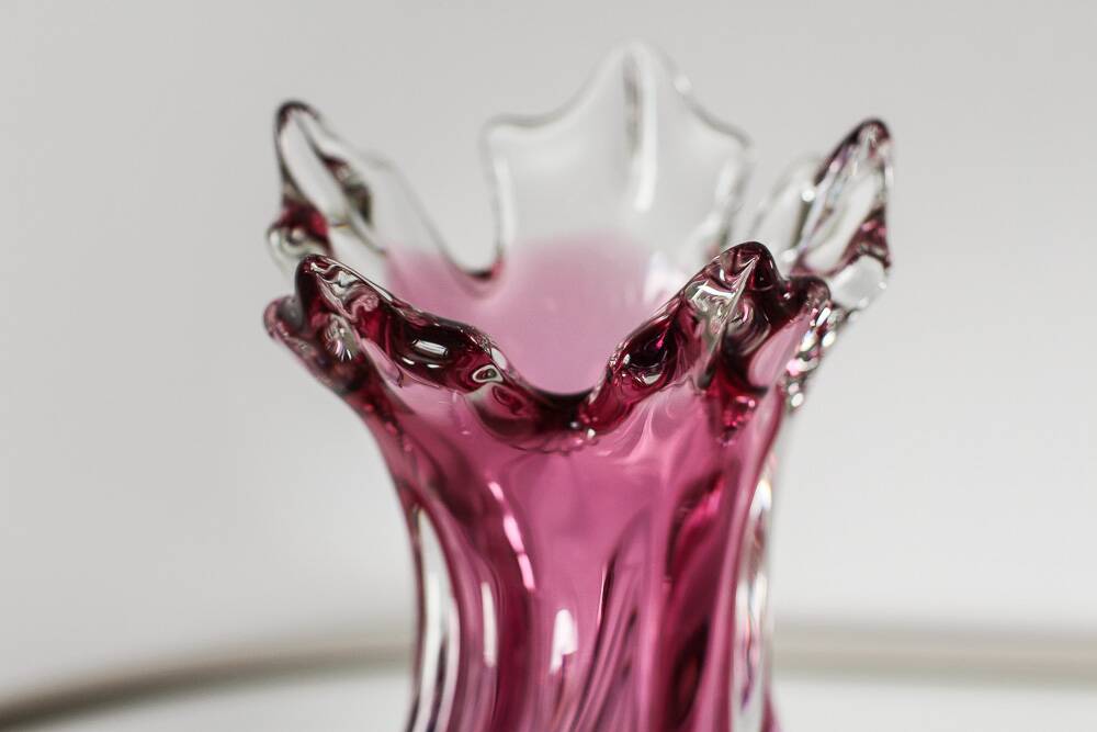 Purple blown glass vase