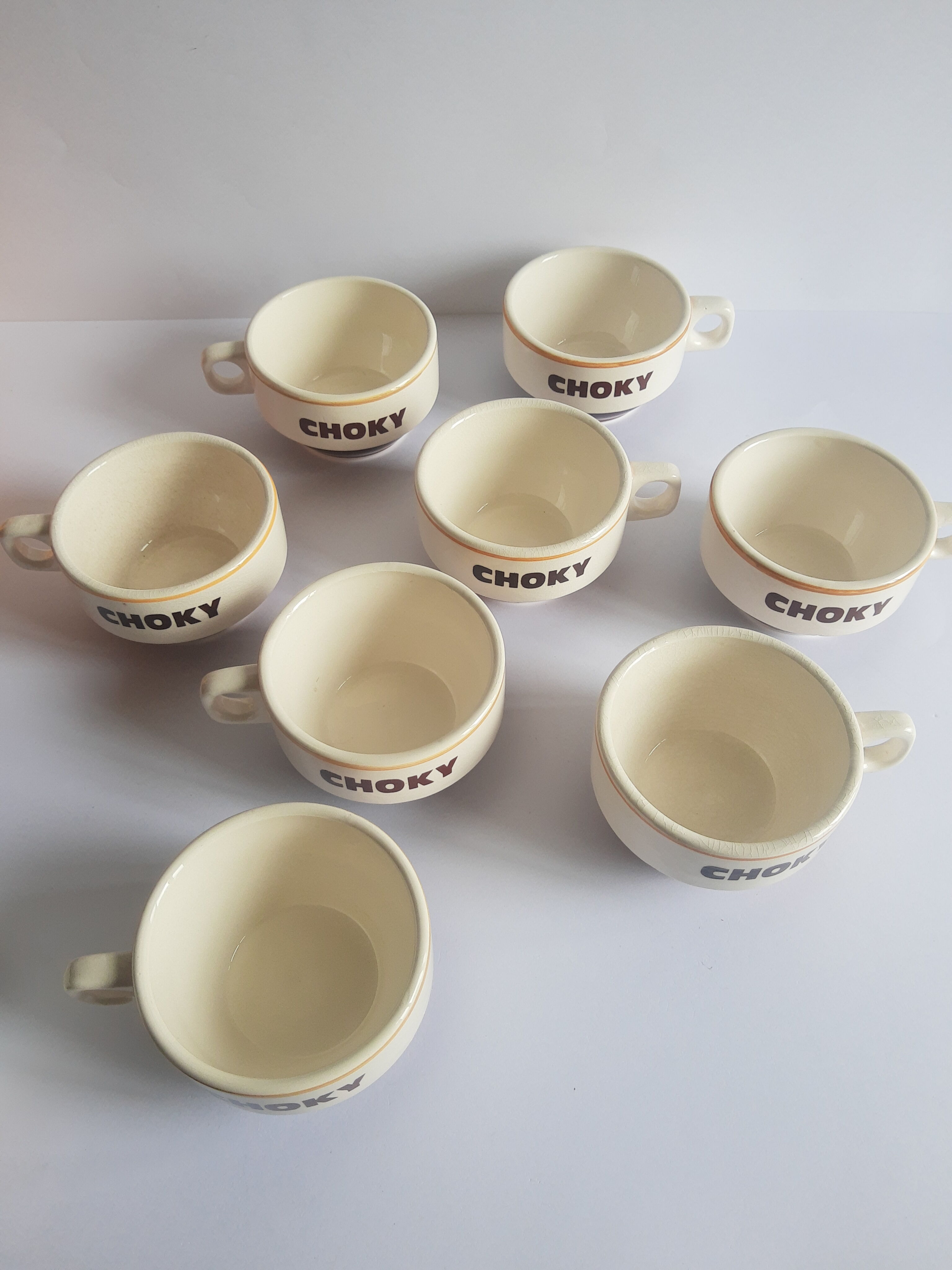 4 GRANDES TASSES Choky Chocolat Chaud Boisson Lactée Bistrot Cacao Vintage EUR 30,00 - FR