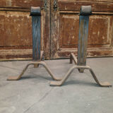 Pair of cast iron chenet