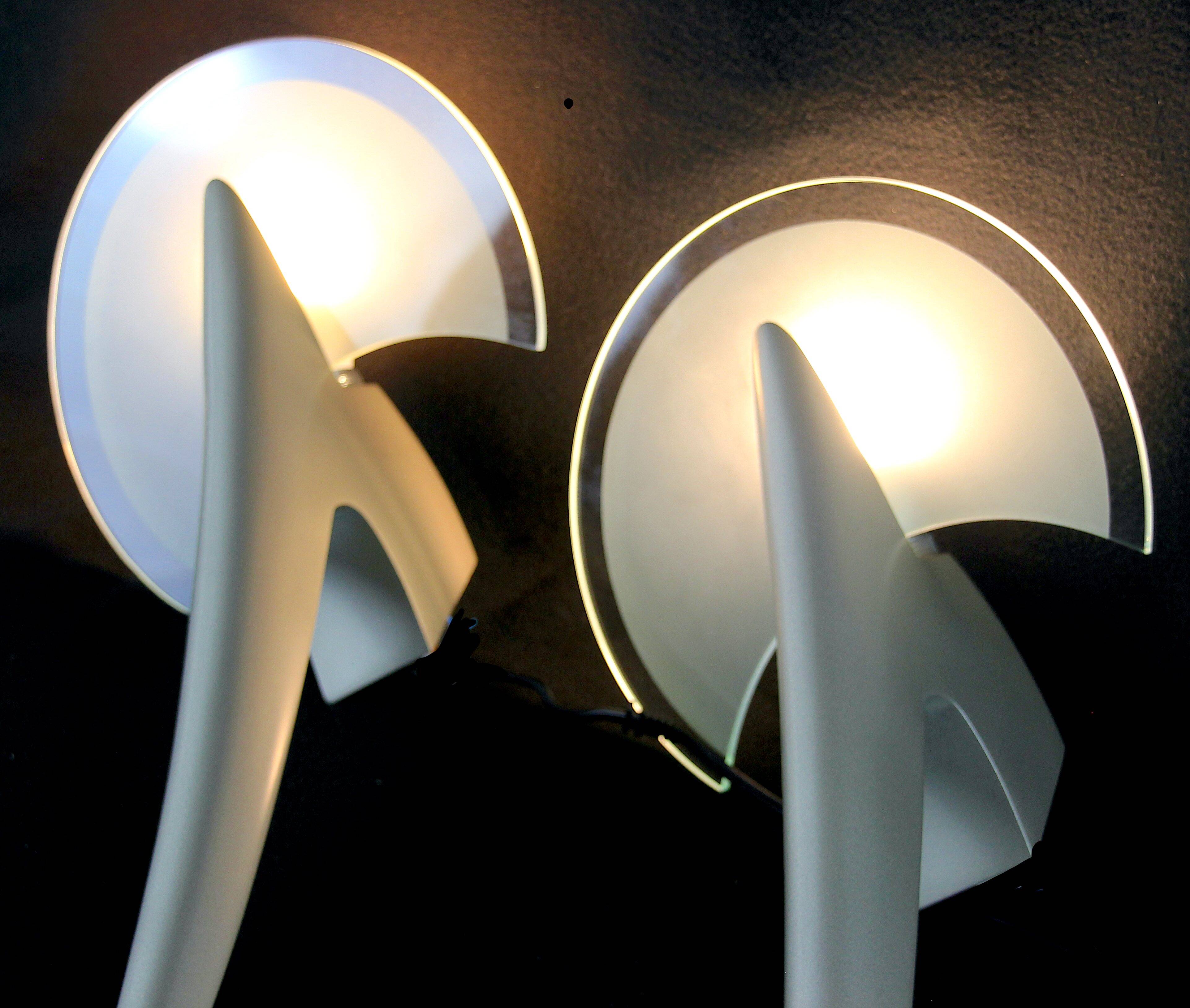 Metalarte - TallerUno by Joan Auger, Large pair of metal and glass wall lights