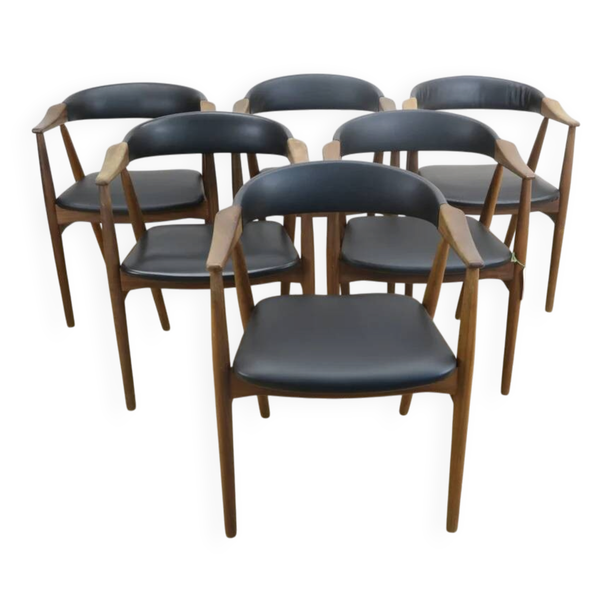 Set of six chairs model 213 by Thomas Harlev for Farstrup, Denmark 1960.