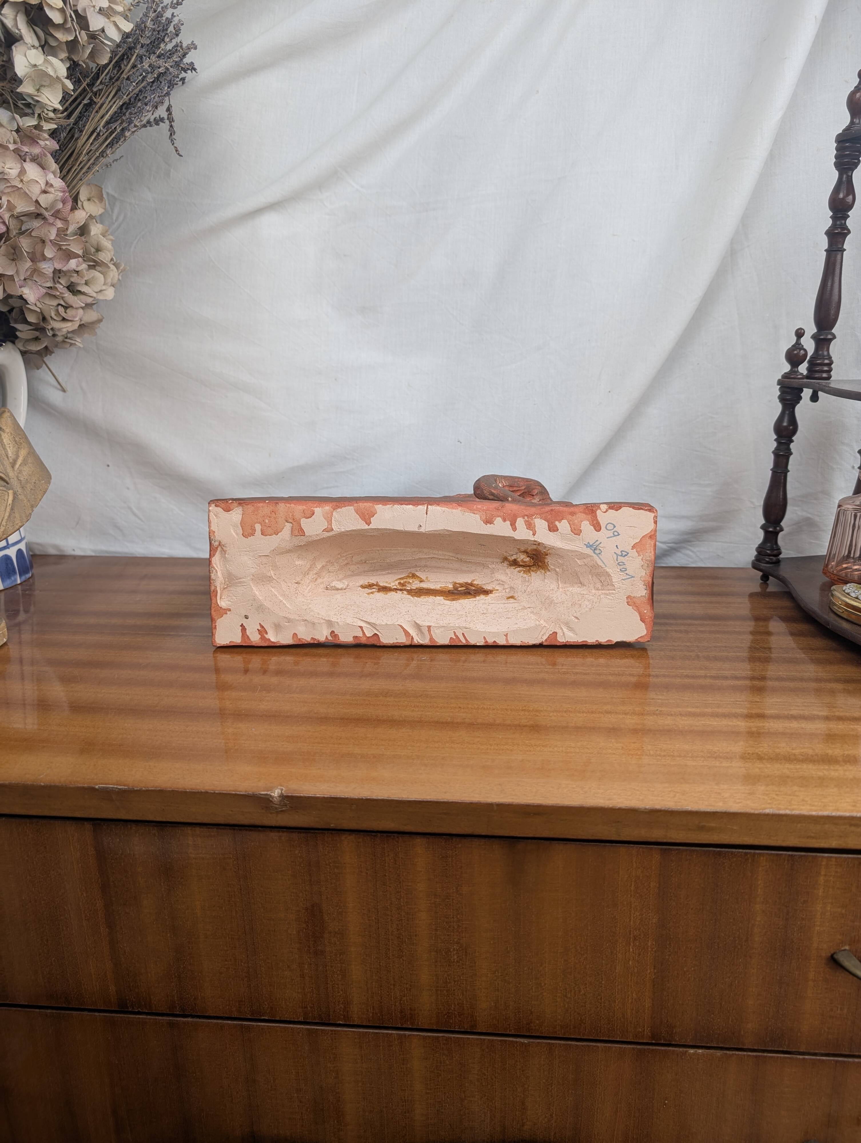 Terracotta Sculpture of a Slender Woman, Abstract Art Art Deco Style