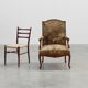 Carved Walnut Armchair with Cabriole Legs and Tapestry Upholstery, France