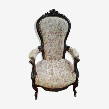 Fauteuil bergère style Napoleon III en palissandre