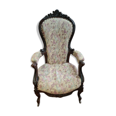 Fauteuil bergère style Napoleon III en palissandre