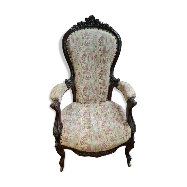 Fauteuil bergère style Napoleon III en palissandre