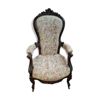 Fauteuil bergère style Napoleon III en palissandre