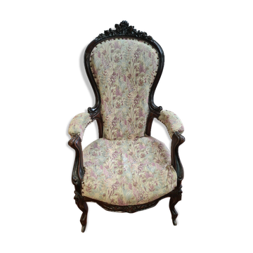 Fauteuil bergère style Napoleon III en palissandre