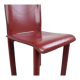 Lot de 6 chaises de salle à manger en cuir rouge fabriquées en Italie, années 1980