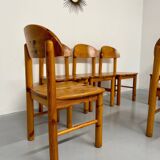 Set of 6 solid pine chairs, Scandinavian design, Reiner Daumiller