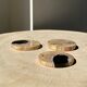 Set of 3 fossilized wooden coasters (clear)
