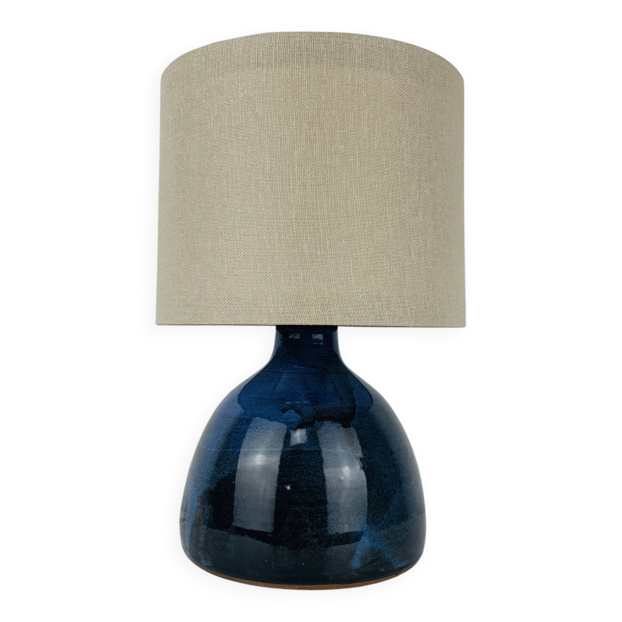 Vintage blue ceramic lamp, 1960s